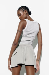 Nylon Blended Stretch Waist Casual Shorts